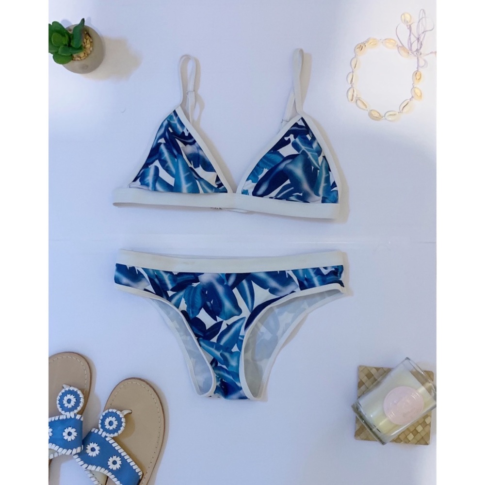 Zaful Leaf Printed Bikini